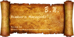 Bumbera Manassé névjegykártya